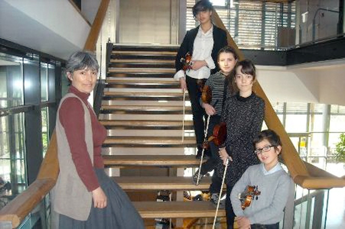 Quelques élèves de la classe de violon